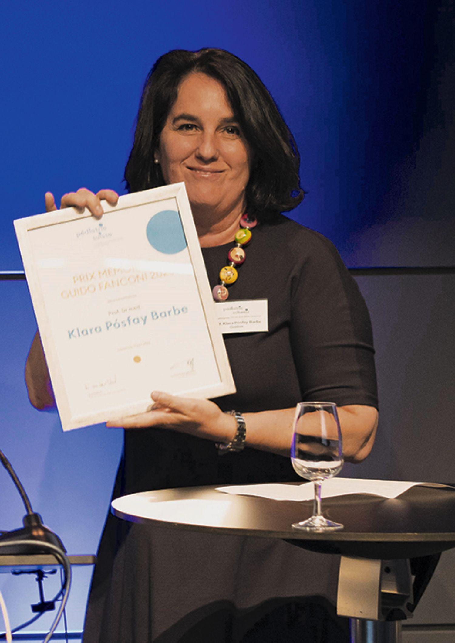 Prix Fanconi décerné à la Pre Klara Posfay Barbe