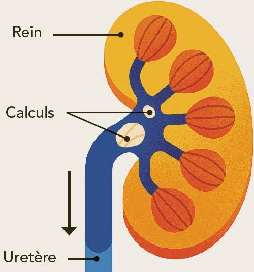 trajet calcul rénal : Cristallisation et croissance