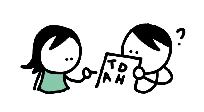 Illustration d'une personne qui explique la TDA-H