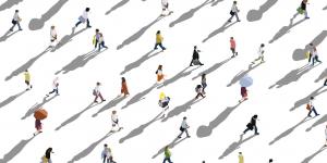 illustration de personnes marchant