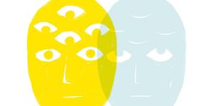 Illustration de visages anxieux 